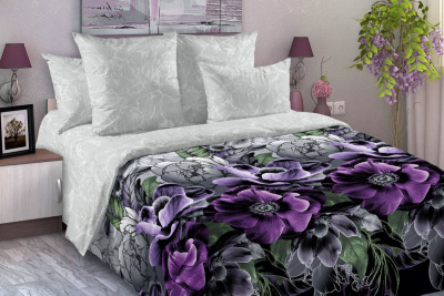 Постельное белье Тишина ночи 1, Перкаль фиолетовый